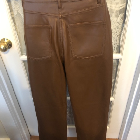 OAK AND FORT VEGAN LEATHER PANTS - Picture 3 of 6